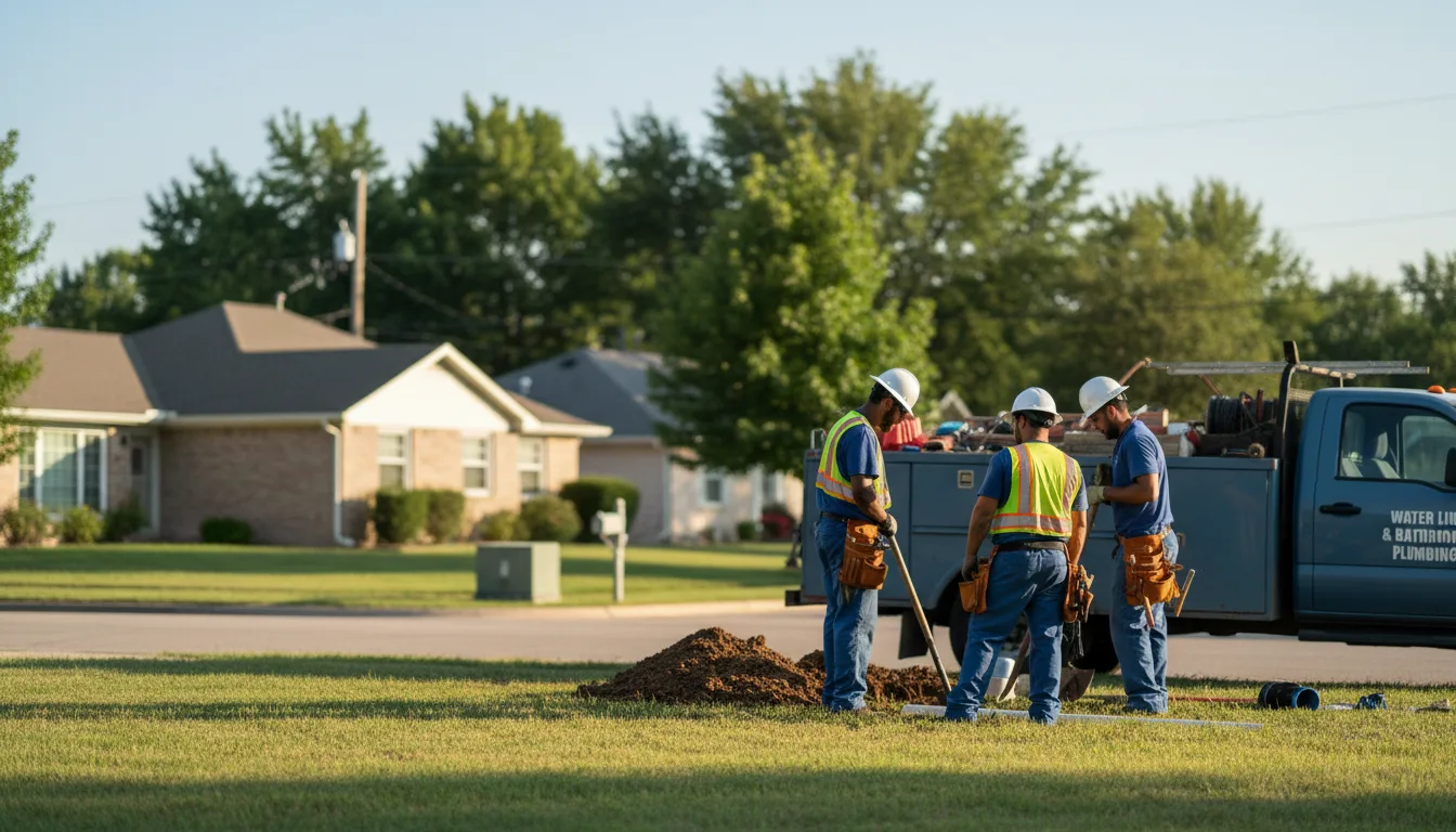 Residential water line and bathroom plumbing service in De Kalb, TX